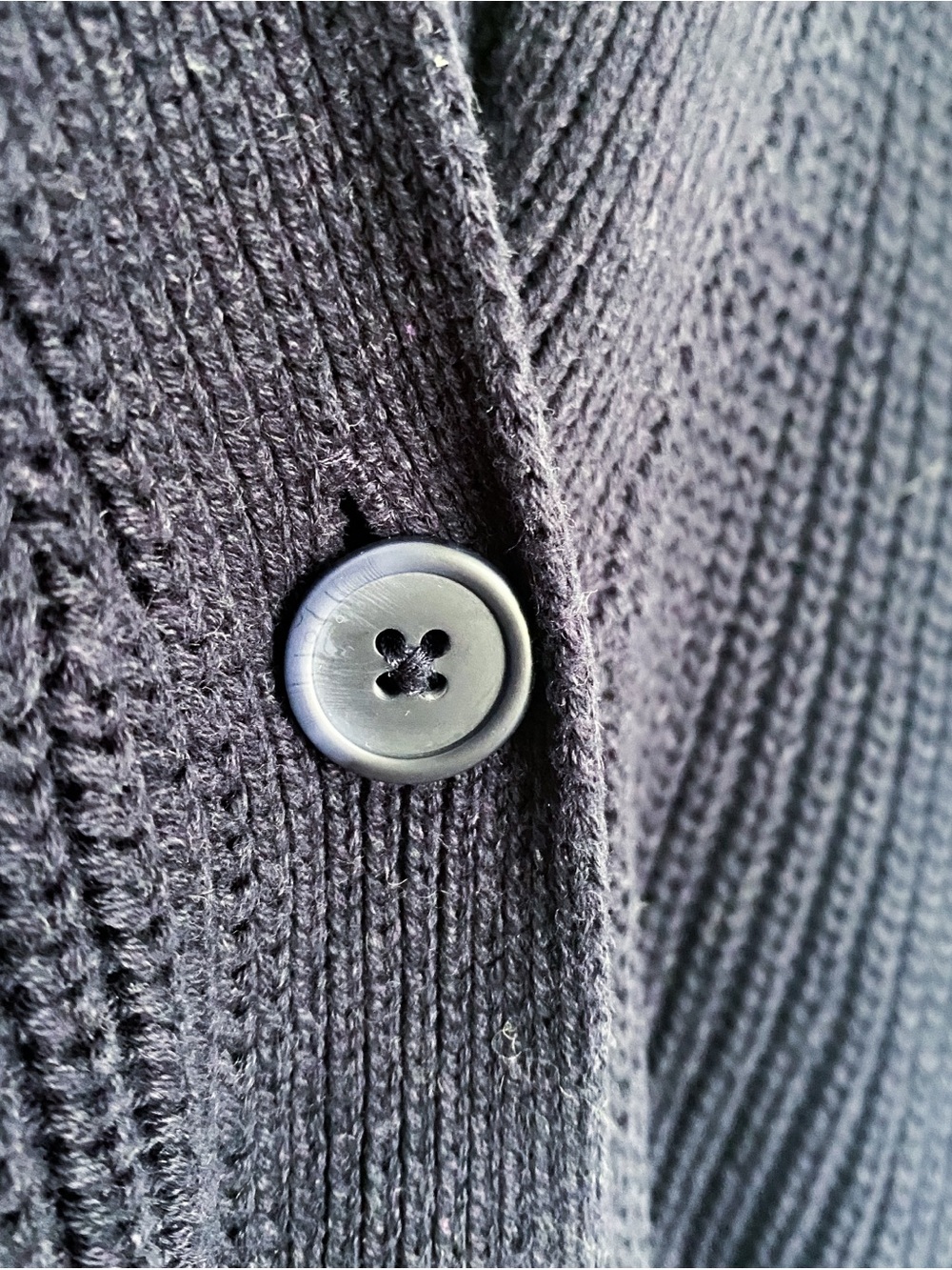 Classic Blue Knit Button-Front Vest Sweater - 100% cotton - Preppy Collegiate - Picture 4 of 8